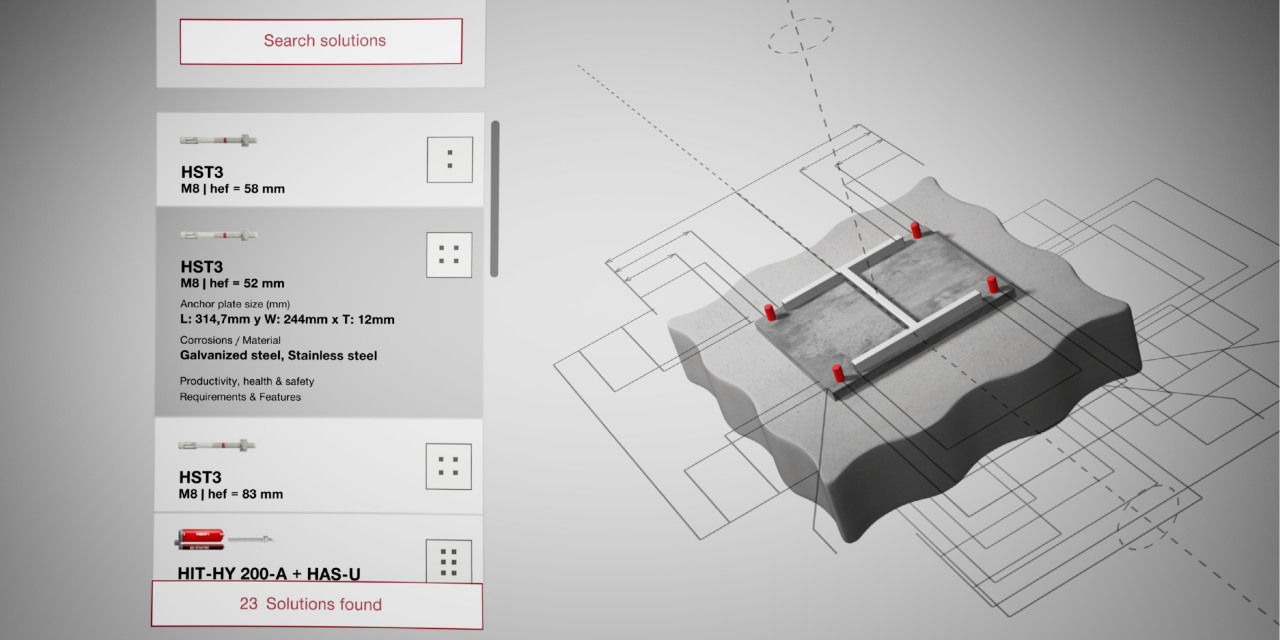 Phần mềm Profis Engineering của Hilti cho việc thiết kế liên kết chịu lực