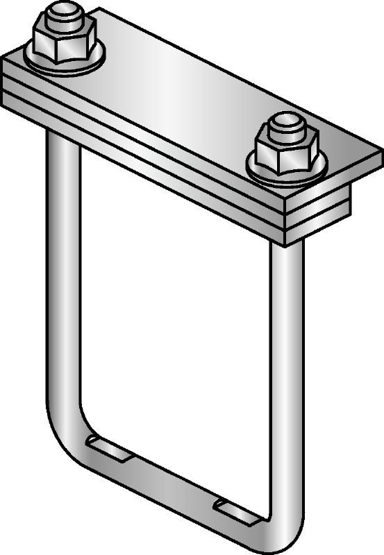 MIC-PS/MIC-PSP Đầu nối mạ kẽm nhúng nóng (HDG) để liên kết đế đỡ ống với dầm MI đối với các ứng dụng hạng nặng có giãn nở
