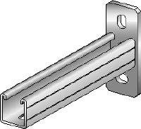 MQK-41/3 Bracket Galvanised bracket with a 41 mm high, 3 mm thick single MQ strut channel