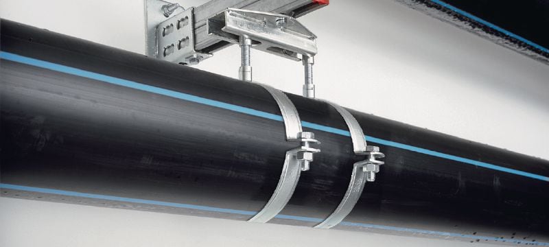 MP-MX Kẹp ống mạ kẽm tiêu chuẩn không có lớp lót cách âm cho các ứng dụng đường ống hạng cực nặng Các ứng dụng 1