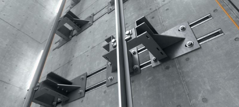 Standard HAC-V Anchor channel Cast-in anchor channels with upgraded load capacity and multiple embedment depths for economical fastening of curtain wall façades Các ứng dụng 1