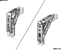 Giá góc MQW-S-R Góc nặng 90 độ bằng thép không gỉ (A4) để nối nhiều thanh giằng MQ trong ứng dụng hạng vừa/nặng