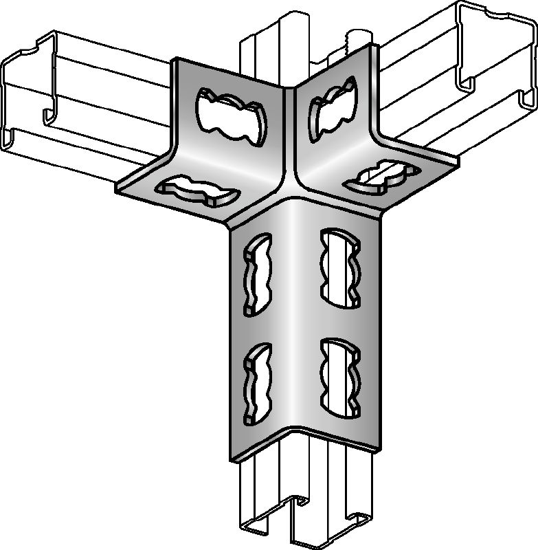 Đầu nối thanh đỡ MQV-3D-R Đầu nối thanh đỡ bằng thép không gỉ (A4) cho cấu trúc ba chiều