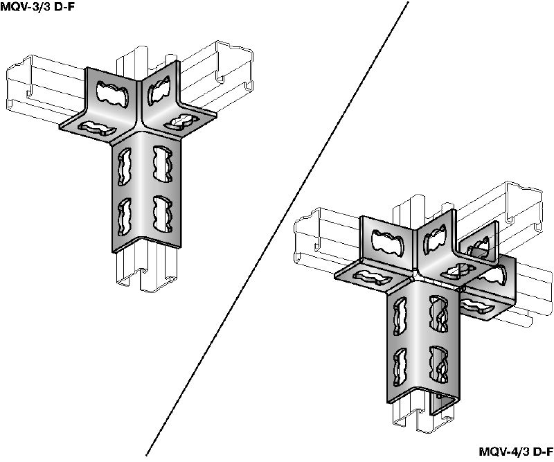 Đầu nối thanh đỡ MQV-3D-F Đầu nối thanh đỡ mạ kẽm nhúng nóng (HDG) cho cấu trúc ba chiều