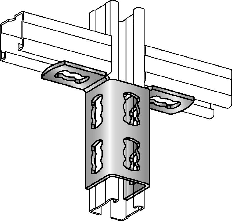 Đầu nối thanh đỡ MQV-2/2 D Đầu nối thanh đỡ linh hoạt mạ kẽm dùng cho cấu trúc hai chiều