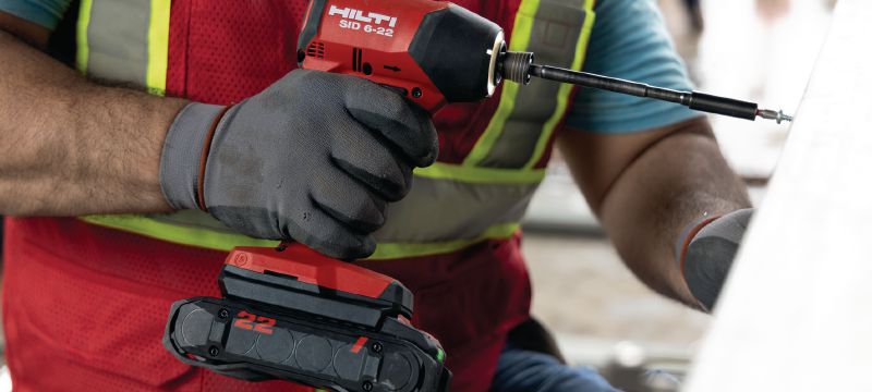 SID 6-22 Cordless impact driver Power-class cordless impact driver with high-speed brushless motor and precise handling to help you save time on high-volume fastening jobs (Nuron battery platform) Các ứng dụng 1