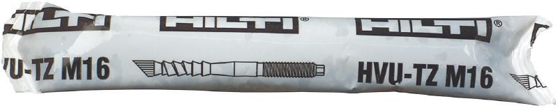 Bu-lông túi nhộng HVU-TZ Bu–lông hóa chất túi nhộng giấy bạc hiệu suất tối ưu, dùng để neo các tải trọng động vào bê tông