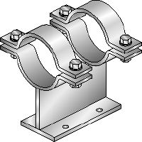 MI-PS 2/1 Hot-dip galvanised (HDG) double pipe shoes for fastening DN 25-300 pipes to MI girders in heavy-duty applications