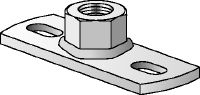 MGM 2 Premium galvanised 2-hole base plate for light-duty fixed point applications (metric)