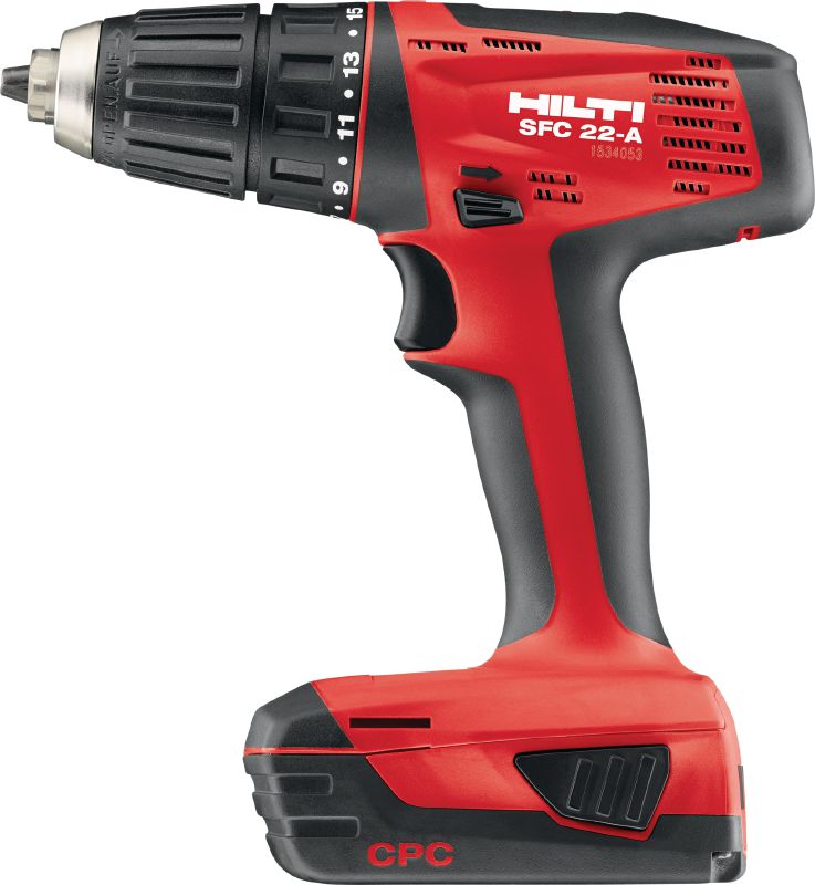 Máy khoan bắt vít không dây SFC 22-A Máy khoan bắt vít không dây 22V loại nhỏ gọn chạy bằng pin Li-ion, có đầu kẹp không cần dụng cụ tháo siết cỡ 13 mm cho các ứng dụng hạng nhẹ và hạng vừa