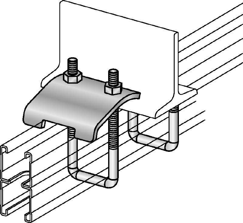 Kẹp dầm MQT Kẹp dầm mạ kẽm để nối trực tiếp thanh giằng MQ với dầm thép