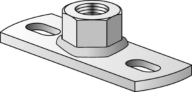 MGM 2 Premium galvanised 2-hole base plate for light-duty fixed point applications (metric)