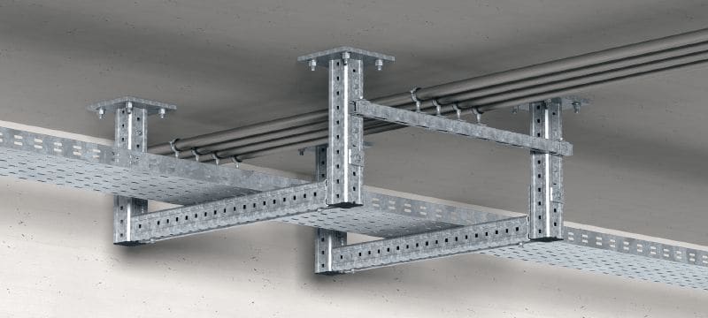 MIC-MI/MQ-X Hot-dip galvanised (HDG) connector for fastening MQ strut channels perpendicular to MI girders Applications 1