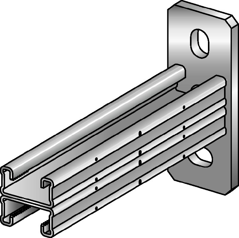 MQK-21 D-F Hot-dip galvanised (HDG) double bracket for medium-duty applications