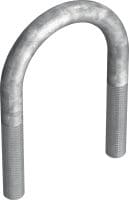 MI-UB Hot-dip galvanised (HDG) U-bolt for fastening uninsulated pipes to MI girders